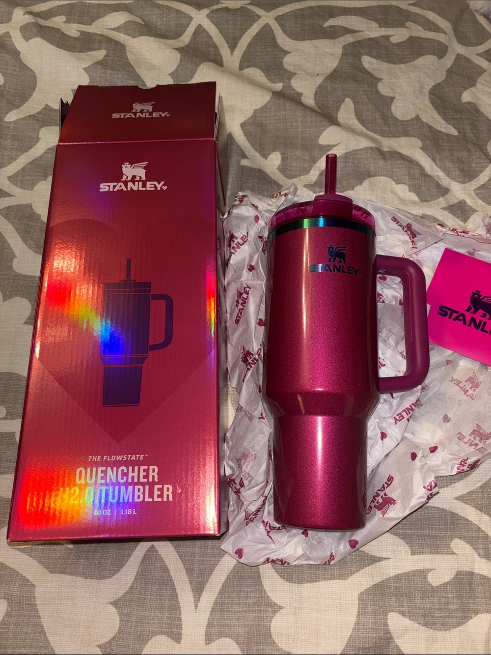 Stanley Berry Truffle Quencher 40oz Tumbler with Straw and Handle